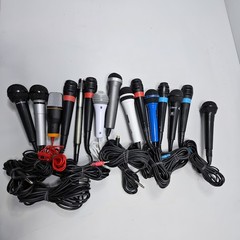 Lot of 15 Wired Microphones – Assorted Colors & Models, Used