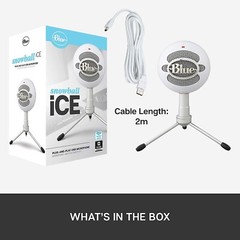 Blue Snowball iCE USB Microphone For PC Gaming, Recording, Streaming, Podcasting
