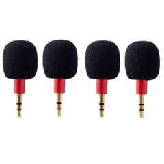4PC Red Mini 3.5mm Jack Stereo Voice Mic Microphones Three Pole For Recorder
