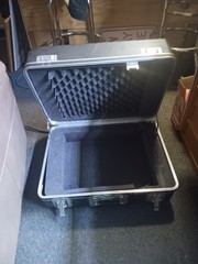 Black Plastic Hard Case w/ Foam Padded Interior, Carry Handle, Lockable 16x12x9