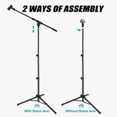 Gleam Microphone Stand For Light Microphone Under 1 Lb – Tripod Boom A