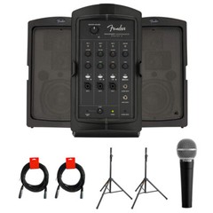 Fender Passport Conference 175W PA Speaker w/ Mic, 2x Stand & 2x Cable Kit