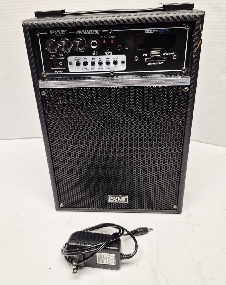 Pyle Portable Speaker Karaoke System – PWMAB250 Power Plug Tested Plays Radio