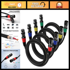 4-Pack 3ft XLR Cables – Male to Female Microphone & Balanced Speaker Cables