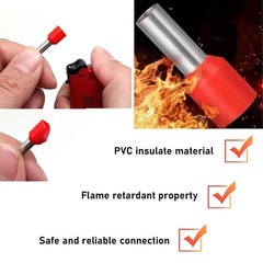200 Pcs Wire Ferrules Kits, 8 AWG 8 5 Colors （200PCS）