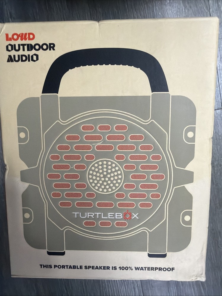 New In Box Turtlebox Cub Outdoor Bluetooth Waterproof Speaker Tan 118 dB A16