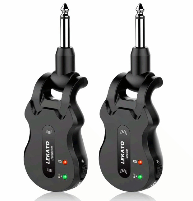LEKATO 5.8GHz Wireless Guitar System Transmitter Receiver Rechargeable 4 Channel