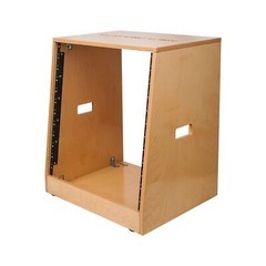 Sound Town DIY Solid Baltic Birch Plywood Slanted 12U Studio Rack, Golden Oak…
