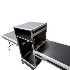 Three-door aviation case w/ mixer stand none shockproof Movable Rack for Studio