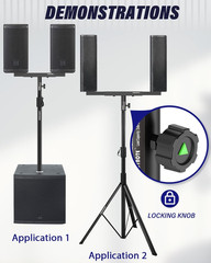 Set of 2 Dual Speaker Mount Bar Mounting Fork Bracket Speaker Pole Width Adjusta