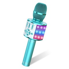 Kids Karaoke Microphone Bluetooth with LED Light Toy Gift for Children