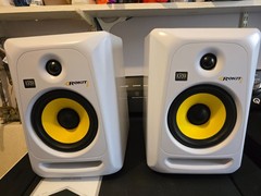 krk rokit 6 gen 3 white pair studio monitor speakers w/original boxes *RARE*