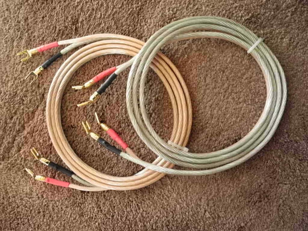 STRAIGHT 8, 6′ PR 8 GA SPEAKER CABLES 742 STRAND OFC PER CONDUCTOR WITH SPADES