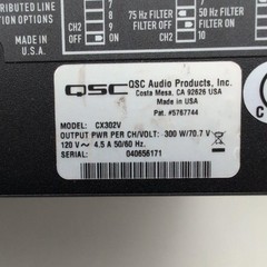 QSC CX302V 300W 70V Power Amplifier Rackmount 2-Channel Made In USA Pro Audio