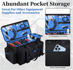 Large Dj Cable Bag with Laptop and Microphone Pocket, Dj Bag for Equipment