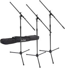 On-Stage MSP77033 Euroboom Microphone Stands with Travel Bag, 3 Pack