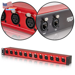 Female XLR Rack Mountable Stage Box with Audio over Shielded CAT Cable FREE SHIP