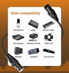 Jamesin 4 Channel XLR Cables 6 Feet Male to Female Snake Cable with Digital L…