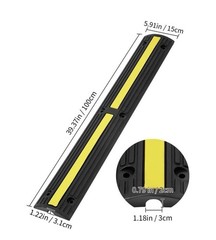 VEVOR 4PCS Floor Cable Protector Ramp 3.28′ 1-Channel Rubber Speed Bump 18000lbs