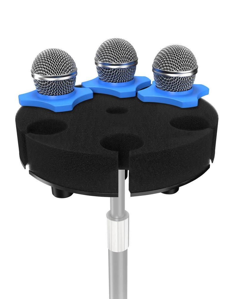 Multi Microphone Holder for Mic Stand – 2025 Upgrade Circular Tray with Foam …