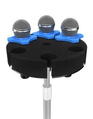 Multi Microphone Holder for Mic Stand – 2025 Upgrade Circular Tray with Foam …