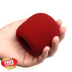 Fielect Microphone Cover Sponge Foam Wine Red 2pk