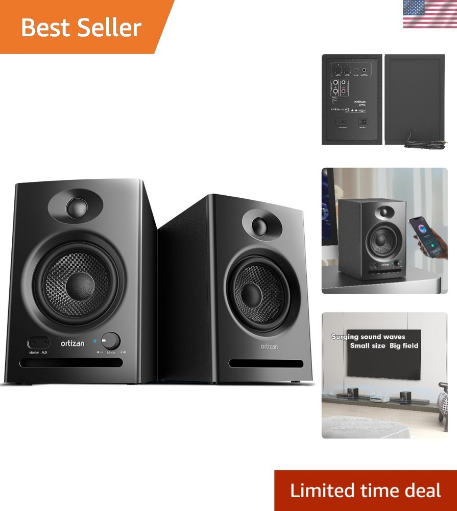 Dynamic C7 Studio Monitors – 3.5-inch Woofer with Wireless Versatility – Black