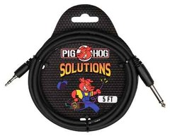 2 Pack PIG HOG PX-35T4M05 SOLUTIONS – 5FT 3.5MM TRS TO 1/4″ MONO – New