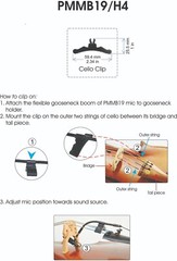 Rannsgeer Cello Clip-On Musical Instrument Microphone for Wireless Microphone