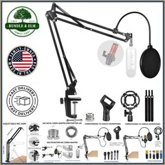 Multi-Compatibility Microphone Stand with Heavy Duty Features and Accessories