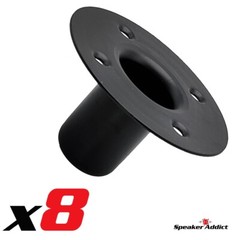 8-Pack Steel Speaker Pole Mounting Socket Cup Top Hat 1-1/2″ Tripod Stand Black