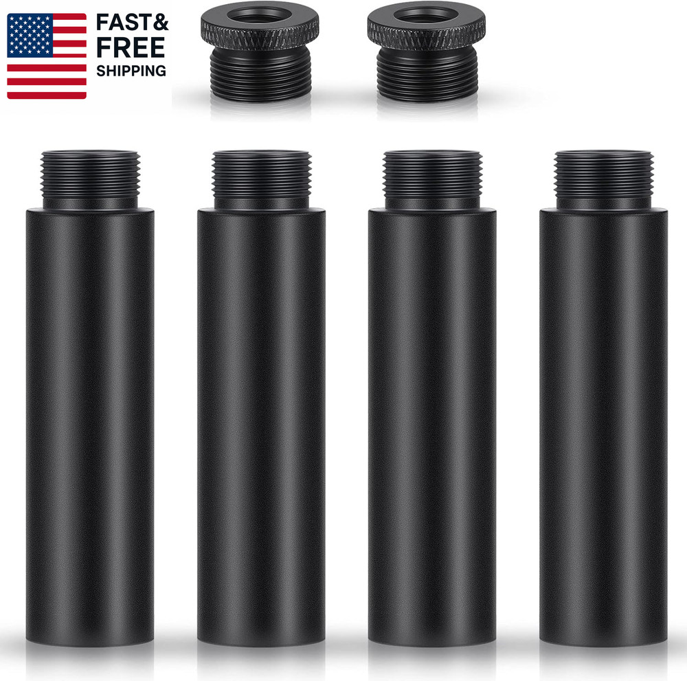 4 Pieces Mic Stand Extension Tube 5/8 Inch Microphone Extension Pipe Aluminium