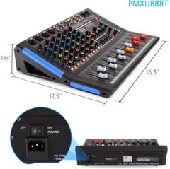 PYLE 8-Channel Bluetooth Studio Audio Mixer – DJ Sound Controller Interface w/