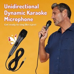 Wired Microphone for Karaoke, (Black) – Unidirectional Dynamic Vocal Micropho…