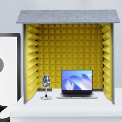 Desktop Soundproof Booth 24″ Vocal Recording Shield W/ Foam Panel For Mic Studio