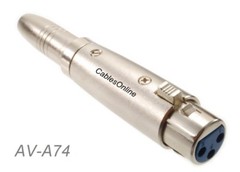 XLR 3-Pin Female to 6.3mm (1/4″) TS Mono Female Adapter, AV-A74