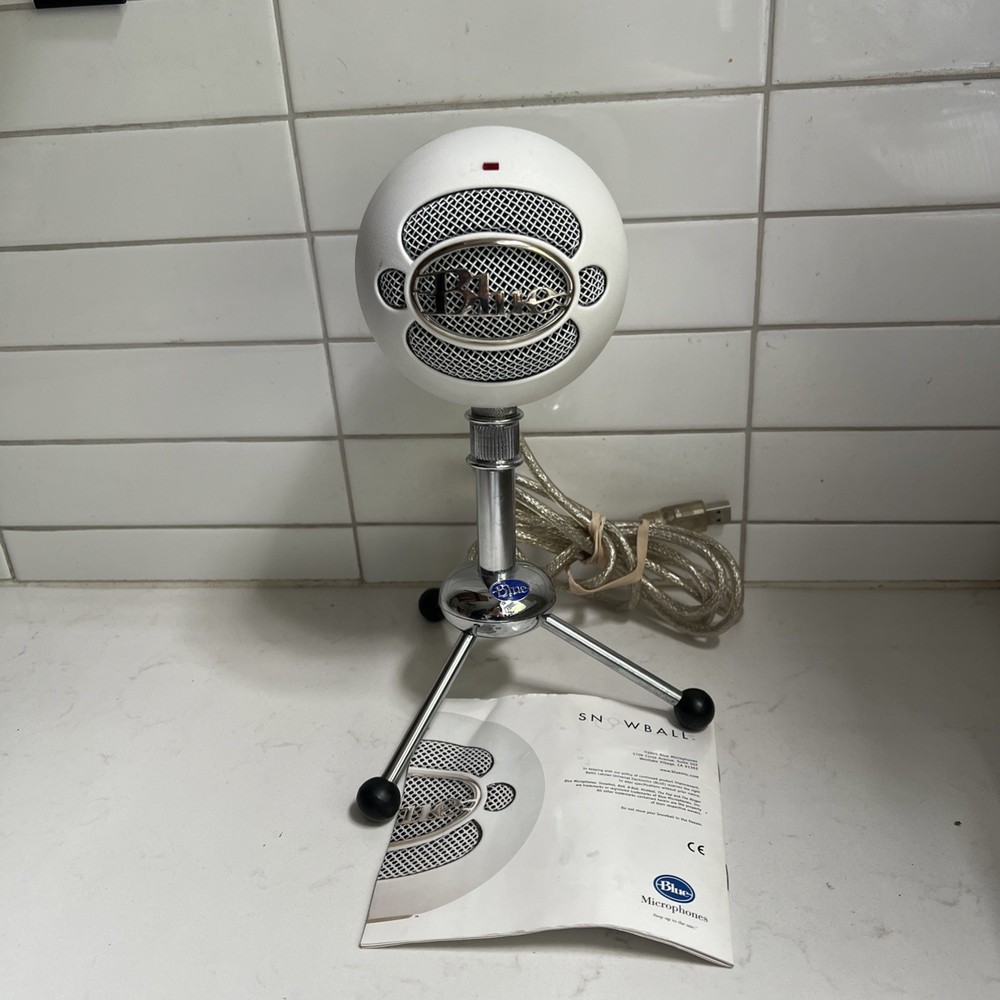 Blue Snowball iCE USB Mic for Recording & Streaming w/ Stand [WHITE]