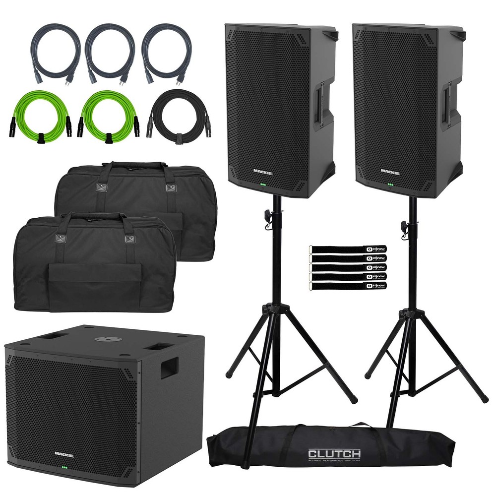 Mackie THUMP12v4 12″ Powered Speaker 2-Pack with THUMP15Sv4 Subwoofer