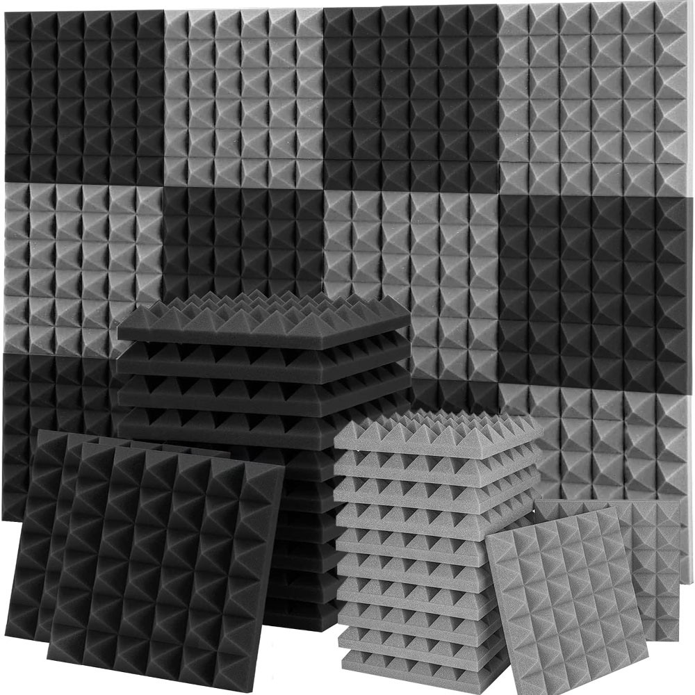 24 48 96 Pack Acoustic Foam Panels Studio Noise Soundproofing Wall Tiles 12*12in