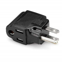 Hosa Right-Angle Power Adaptor, Nema 5-15R To Nema 5-15P