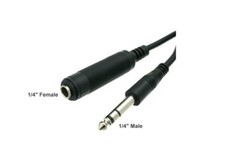 15Ft 1/4″ Stereo Male-Female Extension Audio/Headphone​/Mic/PA Cable/Cord 6.35mm
