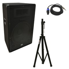 Harmony Audio HA-V15P DJ 15″ 900W PA Speaker Speakon to 1/4″ Cables & Stand New