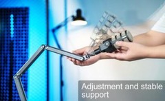 For HyperX SoloCast Aluminum Alloy Foldable Microphone Arm Stand 360° Rotatable