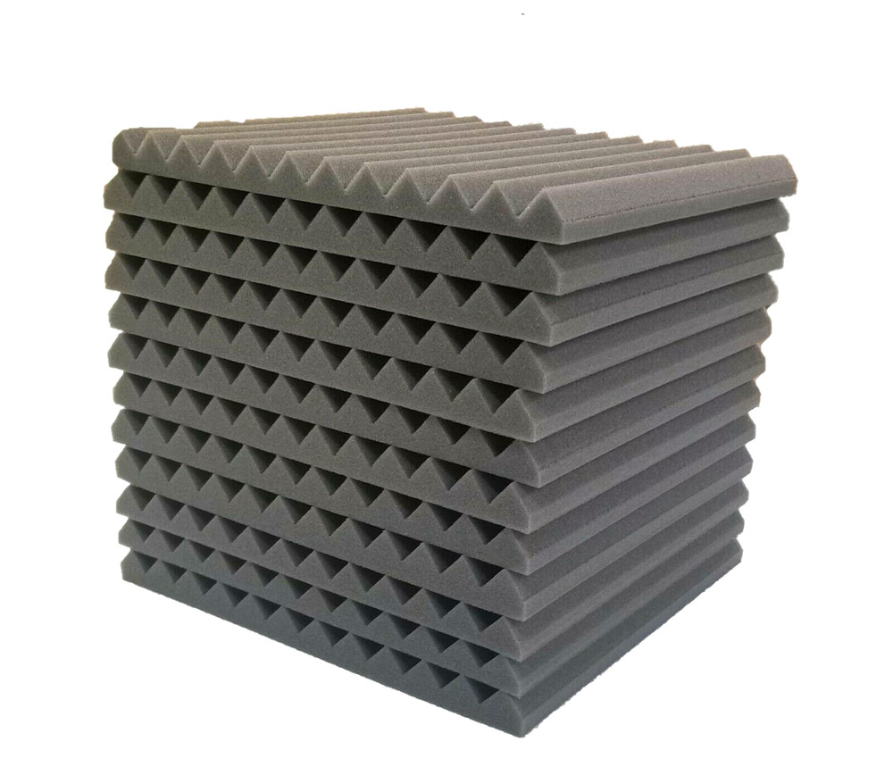 12 pcs 12″x12″x1″ Acoustic Foam Gray Panel Tiles Wall Record Studio Sound Proof