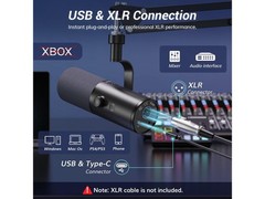 TONOR Dynamic Podcast Microphone for Studio, Cardioid XLR/USB Mic, AI Noise