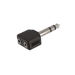 6.35mm Male to Dual 2 AUX 3.5mm Female Stereo Adapter Connector Splitter 5PCS