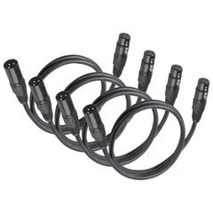 XLR Cables, DMX Cable Male to Female (4Pack), Microphone Cable 4ft/1.2m Wire …