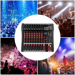8 Channel USB Bluetooth Live Studio Audio Mixer Power Mixing Console Board w/USB