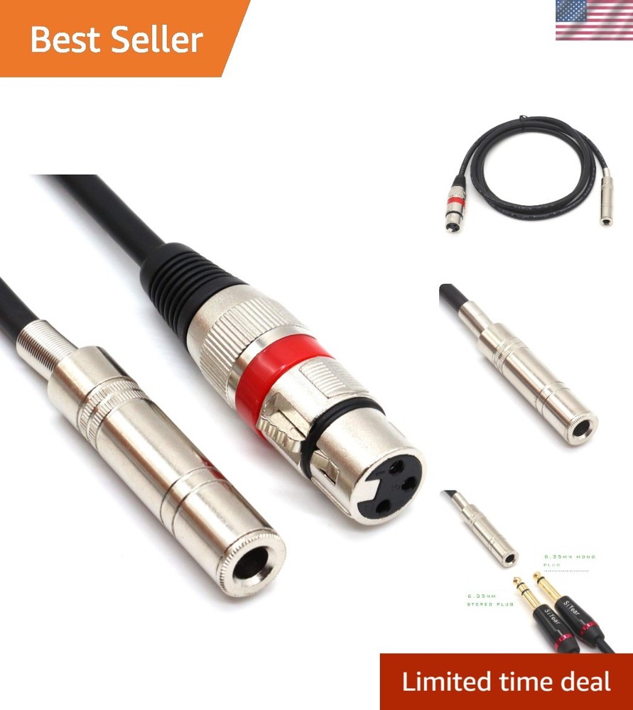 Flexible 5ft XLR Female to 1/4″ TS/TRS Cable for Superior Audio Connection