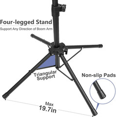 Mic Stand, Microphone Stand Floor Boom Mic Stand with Tablet Phone Holder Height